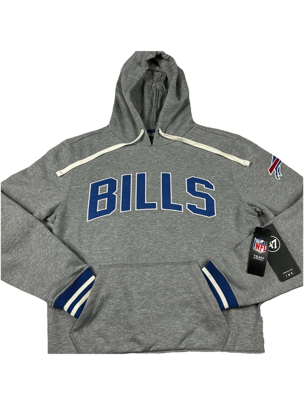 Buffalo Bills Gray Pullover Hoodie Men's Size Small '47 NFL Team Apparel New